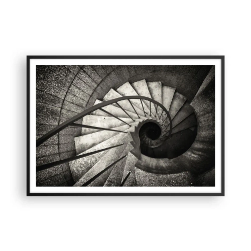 Pôster com moldura preta - Suba as escadas, desça as escadas - 100x70 cm