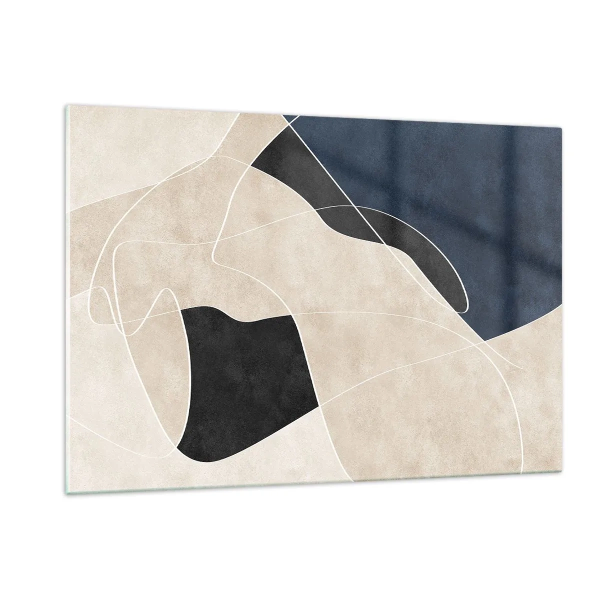 Quadro em vidro - Composição abstrata – contraste de cores - 120x80 cm