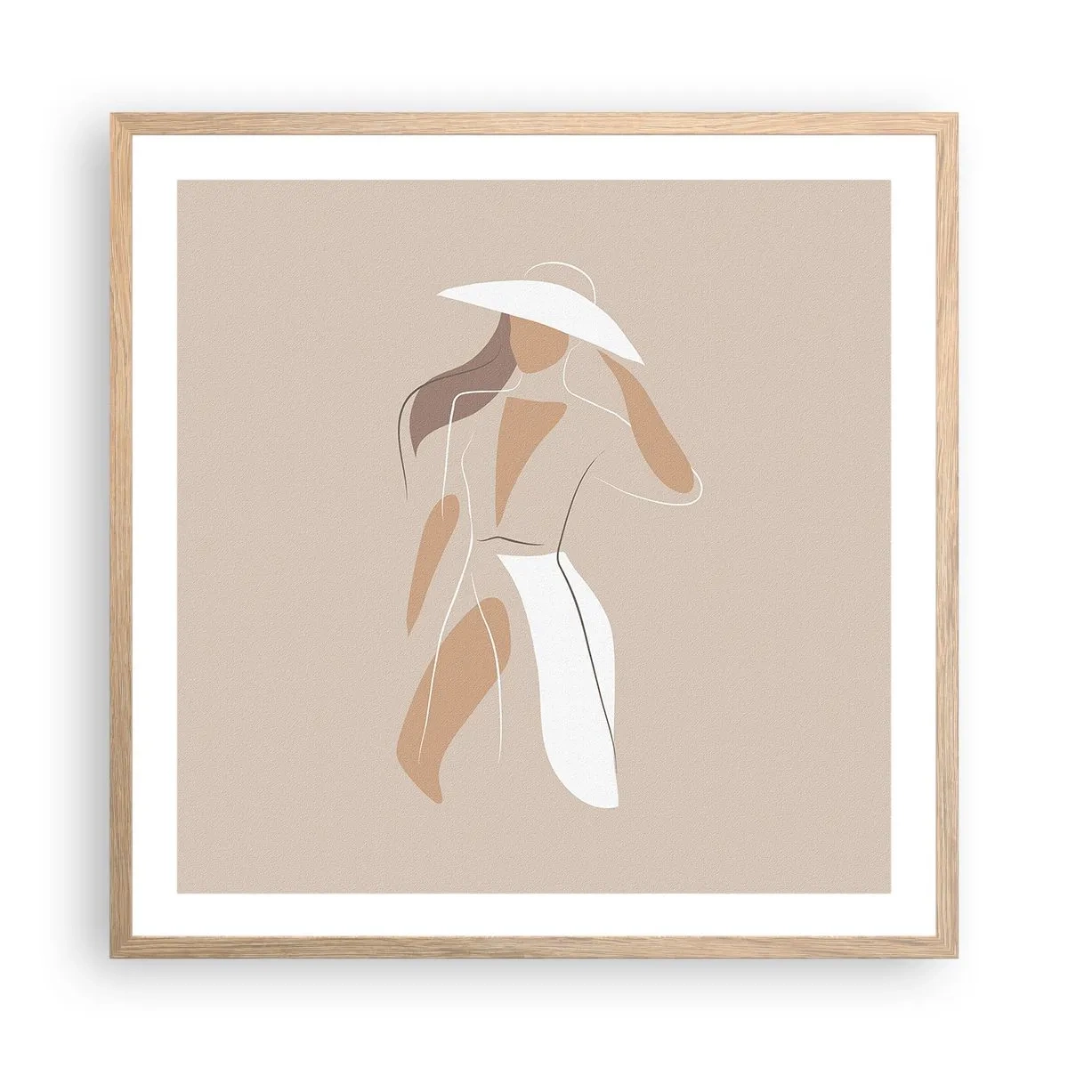 Pôster com moldura de carvalho claro - A moda é diversão - 60x60 cm