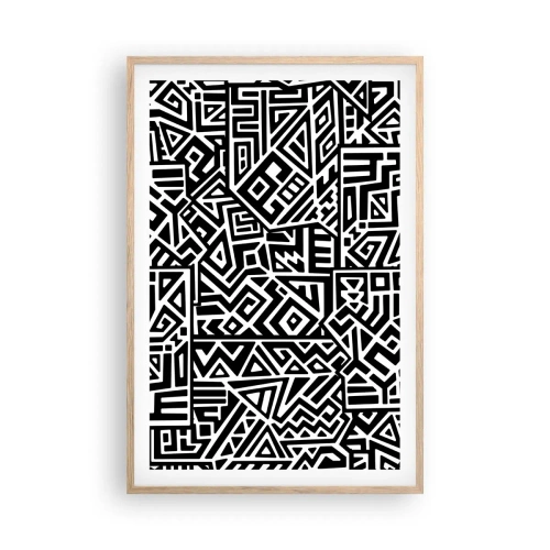 Pôster com moldura de carvalho claro - Composição pré-colombiana - 61x91 cm