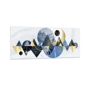 Quadro em vidro - Paisagem geométrica - 100x40 cm