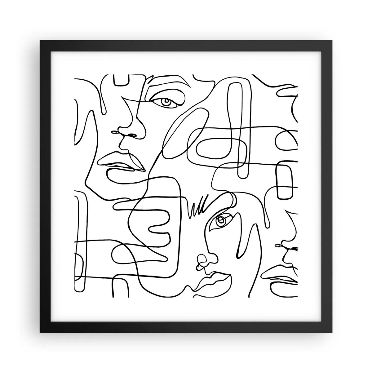 Pôster com moldura preta - Em emoções emaranhadas - 40x40 cm