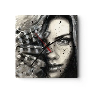 Relógio de parede - Relógio em vidro - Beleza selvagem - 30x30 cm