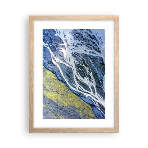 Pôster com moldura de carvalho claro - Pinturas rupestres da natureza - 30x40 cm