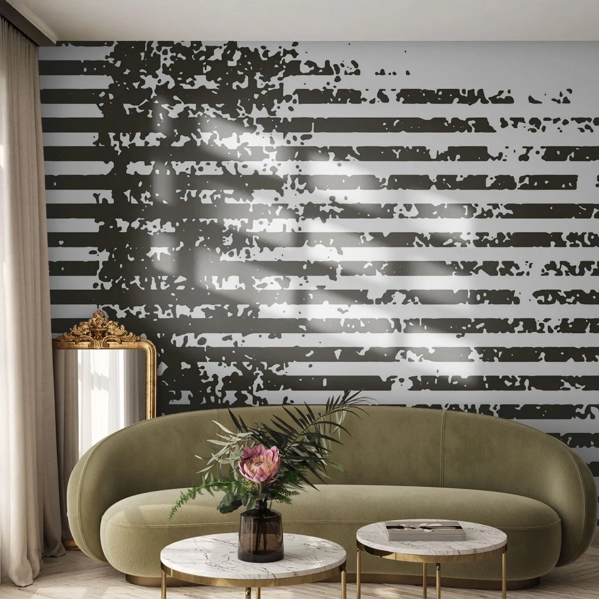 Papel de Parede Premium Sand - Ritmo e ruído - Abstração, Pedaço, Gráficos - 250x175 cm