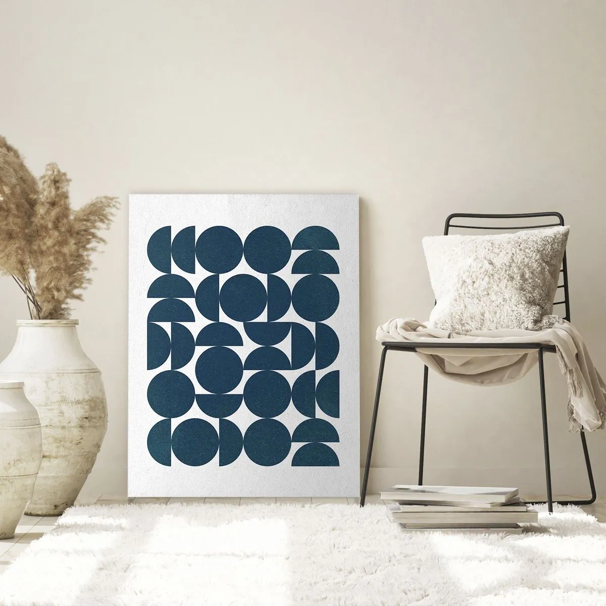 Quadro em vidro - Círculos e semicírculos - 50x70 cm