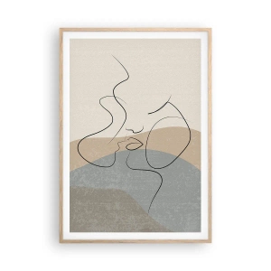 Pôster com moldura de carvalho claro - Como uma pincelada - 70x100 cm