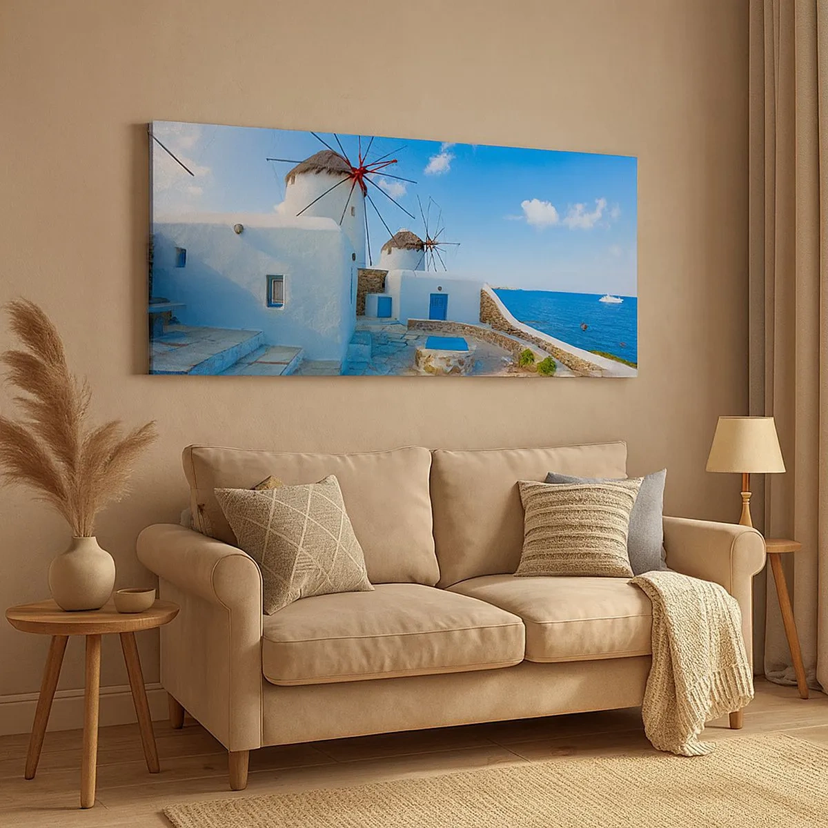 Quadro em tela - Vento azul do mar - 100x40 cm