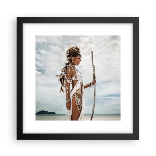 Pôster com moldura preta - Rainha dos trópicos - 30x30 cm