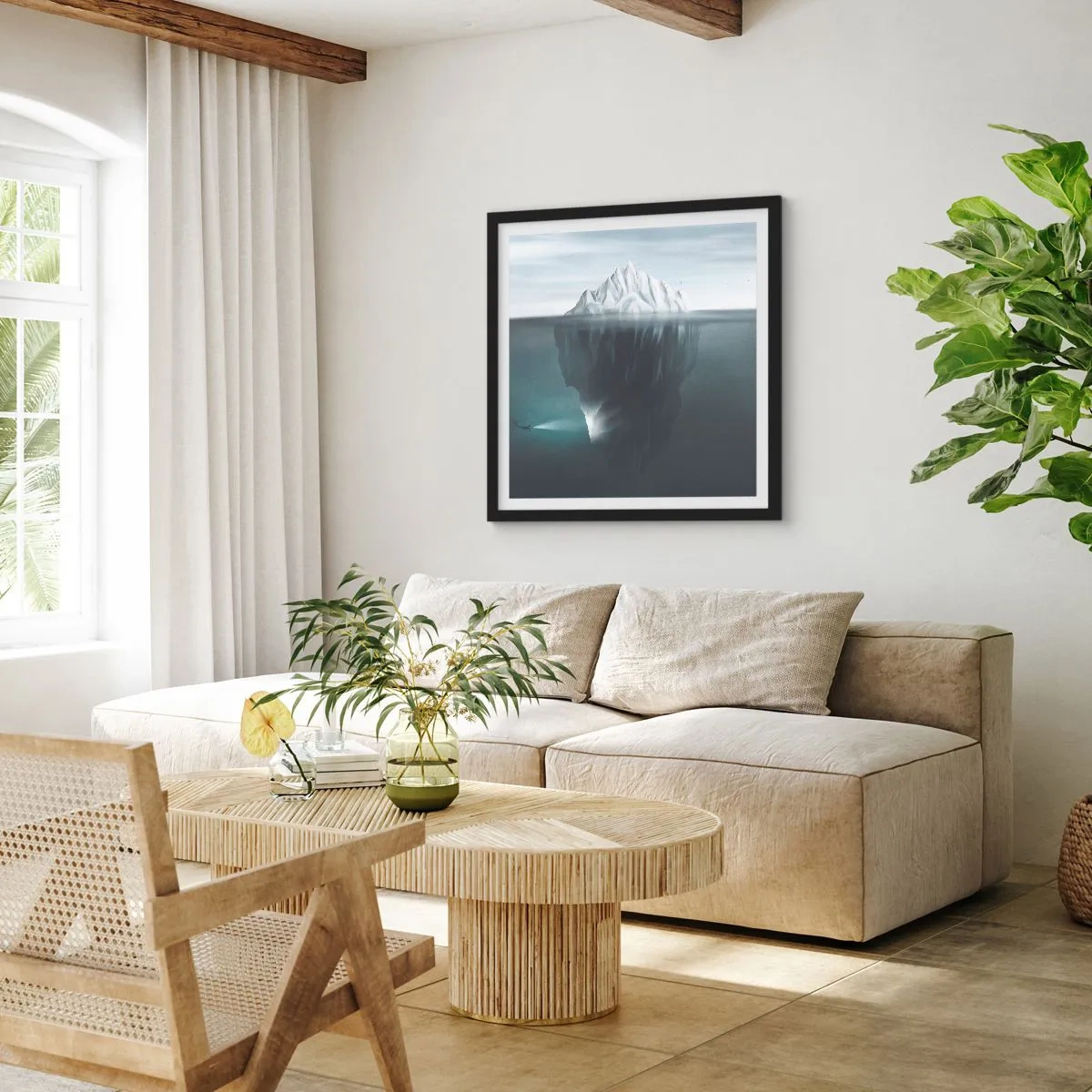 Pôster com moldura preta - Mistério subaquático - 50x50 cm