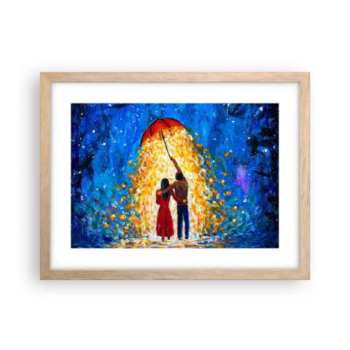 Pôster com moldura de carvalho claro - A magia de uma noite chuvosa? - 40x30 cm