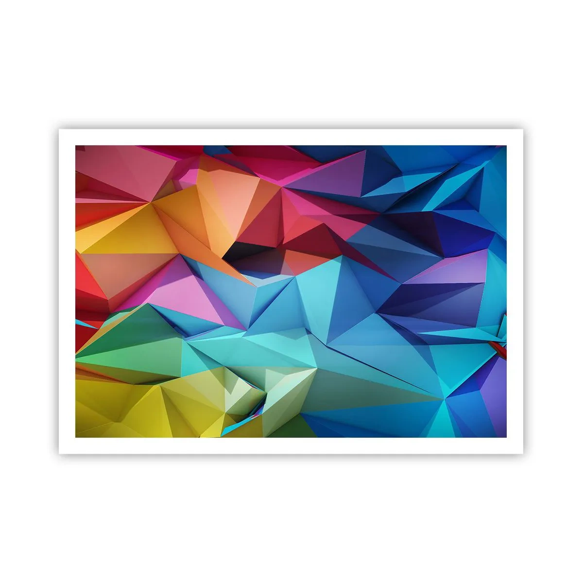 Pôster - Arco-íris de origami - 100x70 cm