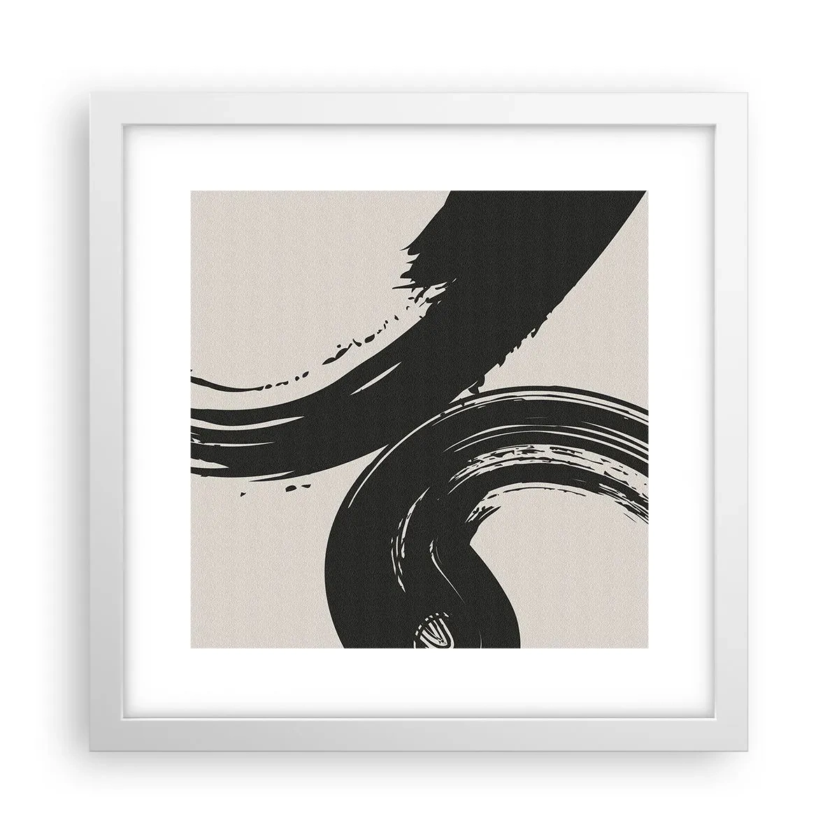 Pôster em moldura branca - Varrer e circular - 30x30 cm