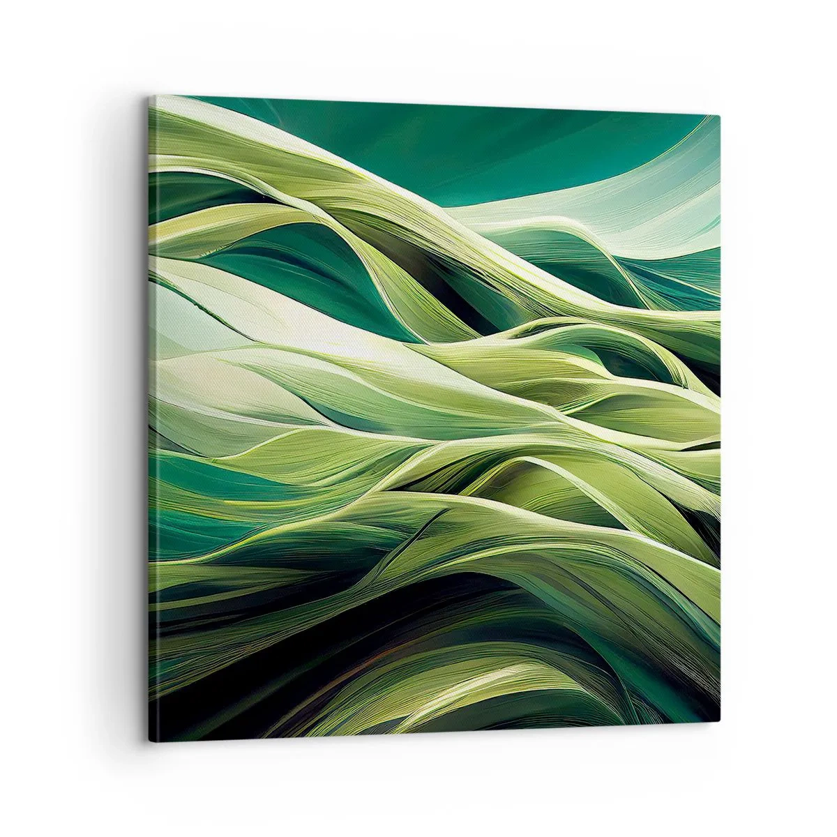 Quadro em tela - Jogo verde abstrato - 60x60 cm