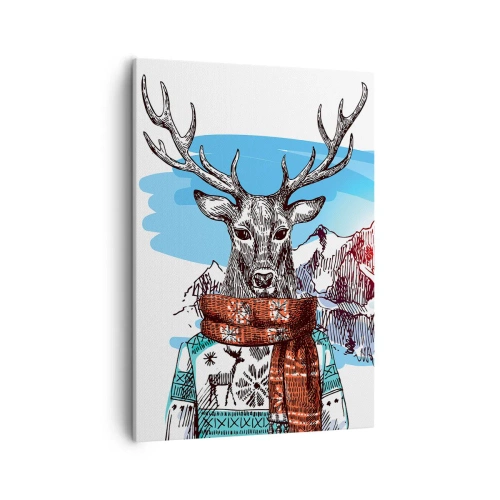 Quadro em tela - Nem o veado passa frio - 50x70 cm
