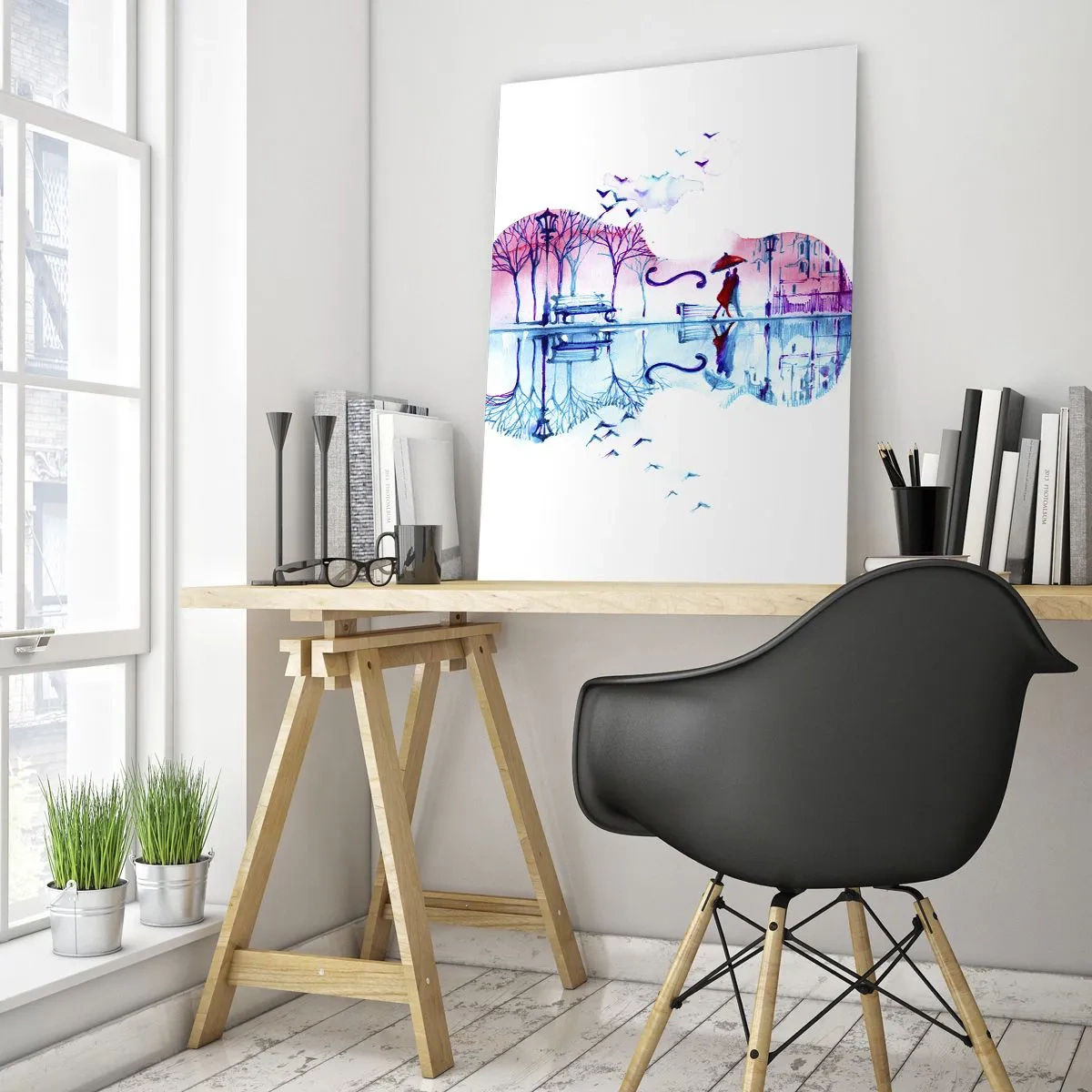 Quadro em vidro - Trago-vos cânticos de chuva - 50x70 cm