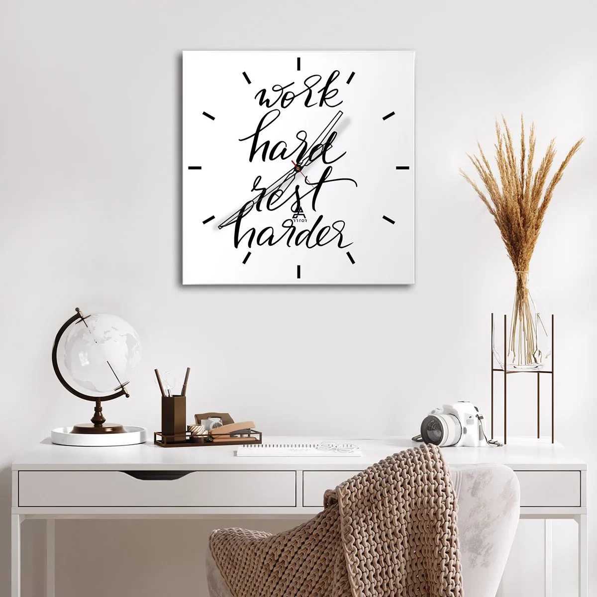 Relógio de parede - Relógio em vidro - Equilíbrio da vida - 40x40 cm