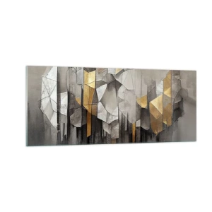 Quadro em vidro - Composição de gelo e luz - 100x40 cm