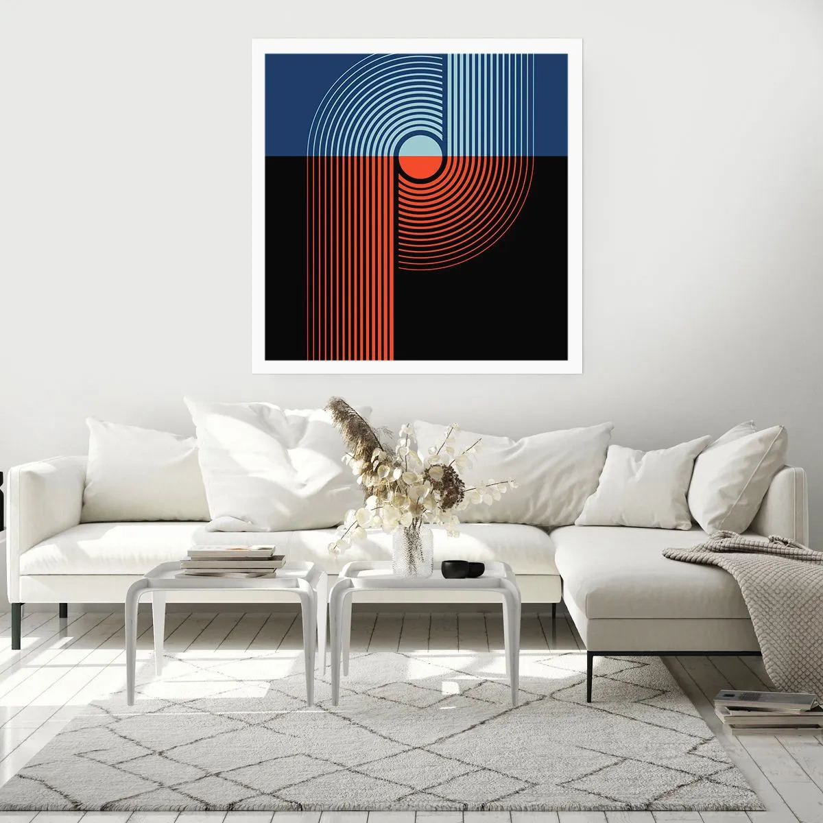 Pôster - Num abraço geométrico - 40x40 cm