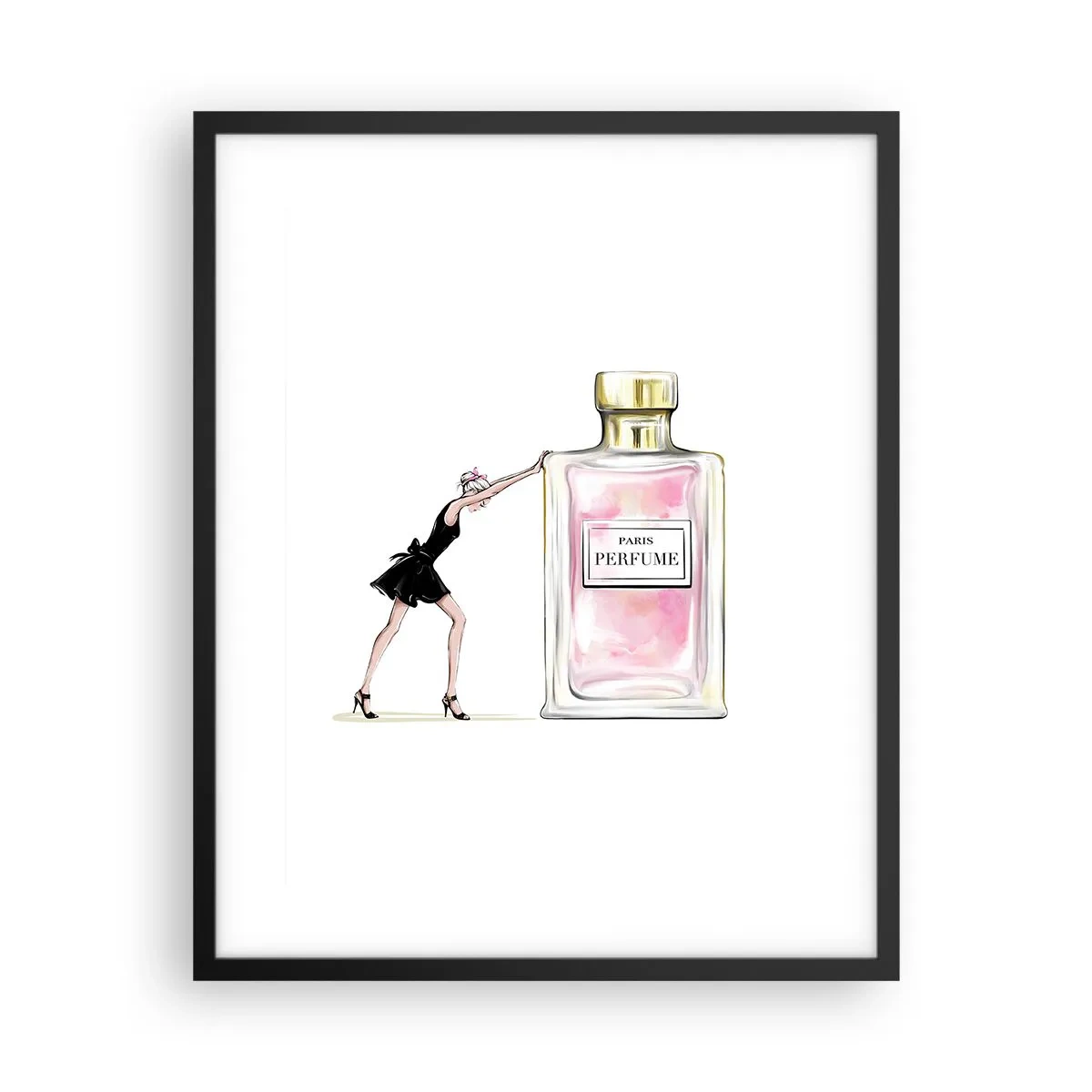 Pôster com moldura preta - A essência da feminilidade - 40x50 cm