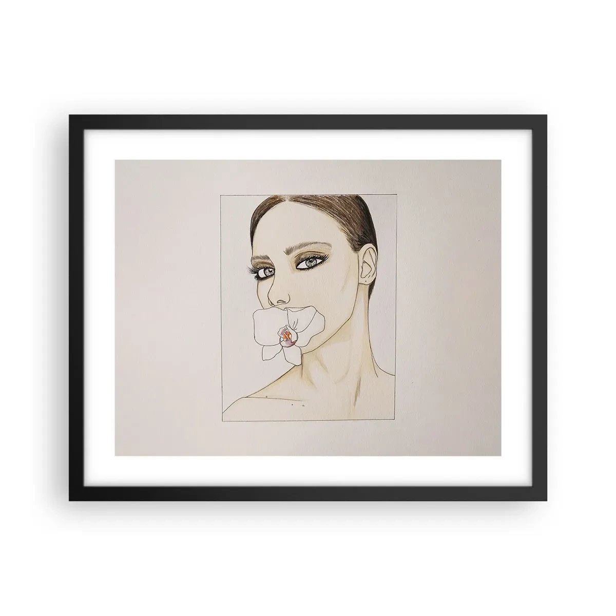 Pôster com moldura preta - Símbolo de elegância e beleza - 50x40 cm