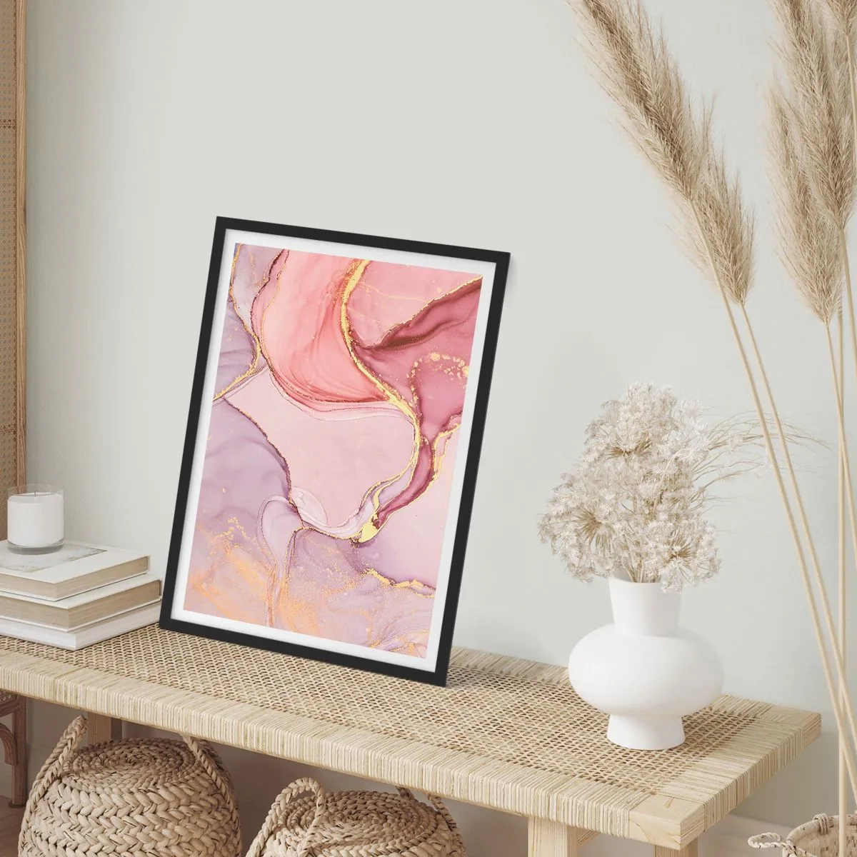 Pôster com moldura preta - Carícia das cores - 61x91 cm