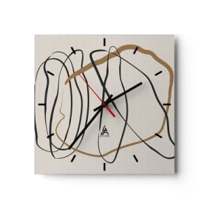 Relógio de parede - Relógio em vidro - Composição – dança em loop - 30x30 cm