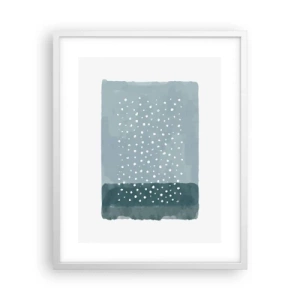 Pôster em moldura branca - Cultivado em azul - 40x50 cm