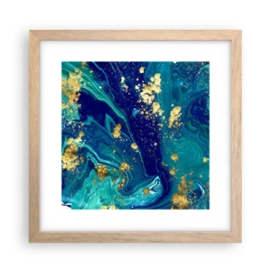 Pôster com moldura de carvalho claro - Flocos de sol  - 30x30 cm
