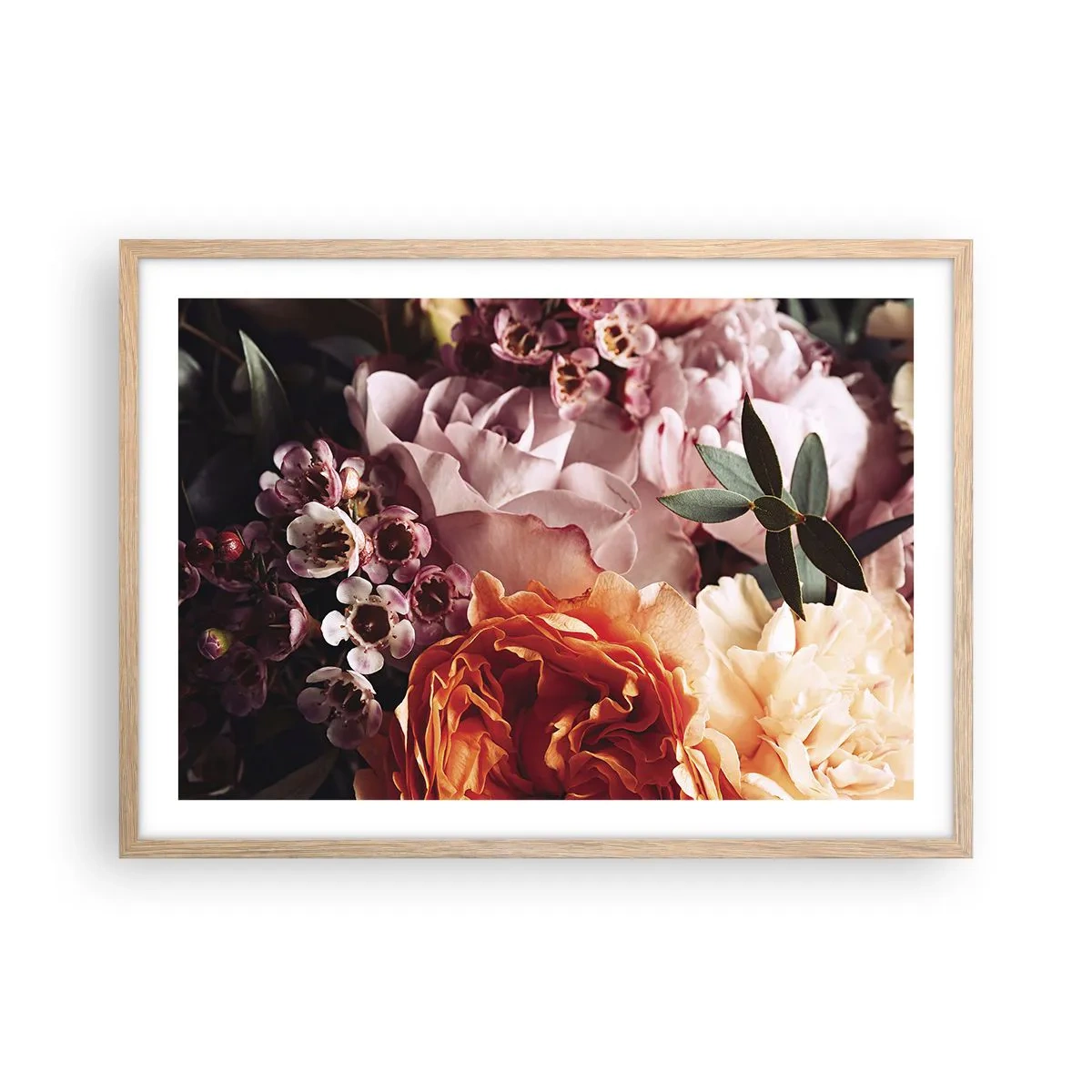 Pôster com moldura de carvalho claro - Envolto em beleza - 70x50 cm