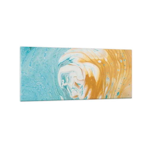 Quadro em vidro - Vórtice em pastel - 120x50 cm