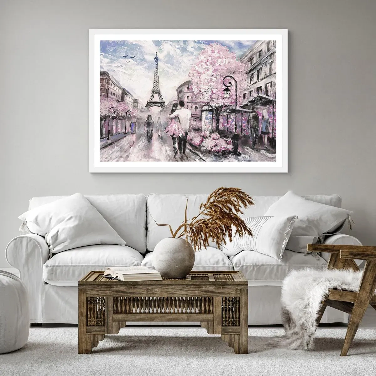 Pôster em moldura branca - Como for se apaixonar, somente em... - 100x70 cm