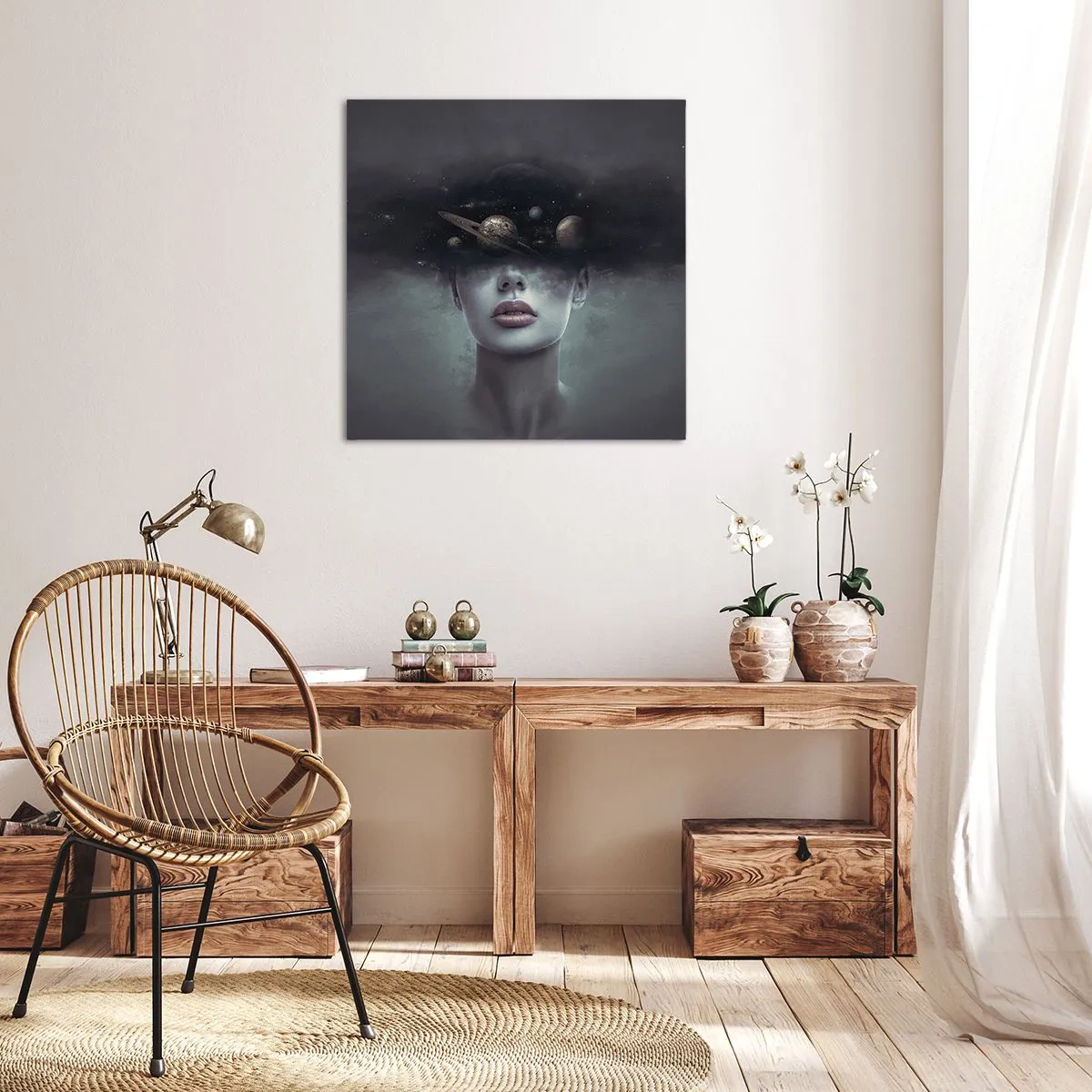 Quadro em tela - E os planetas estão a enlouquecer... - 40x40 cm