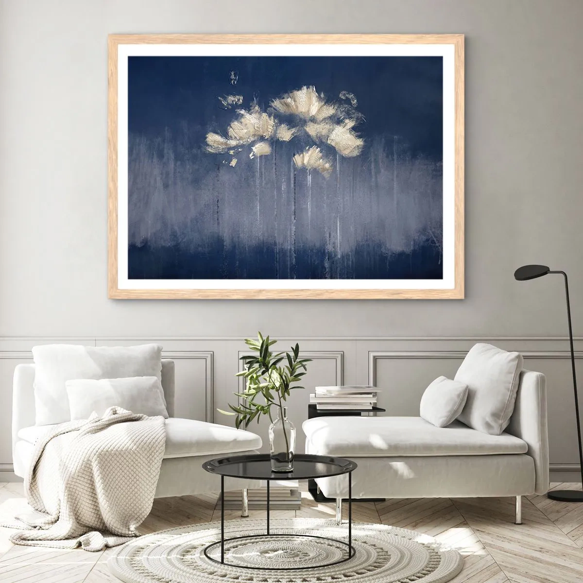 Pôster com moldura de carvalho claro - Como pétalas ao vento - 91x61 cm