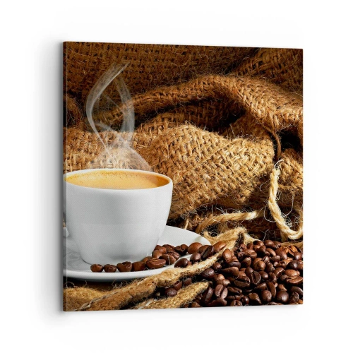Quadro em tela - O cheiro de moka e a densidade do líquido de mel - 70x70 cm