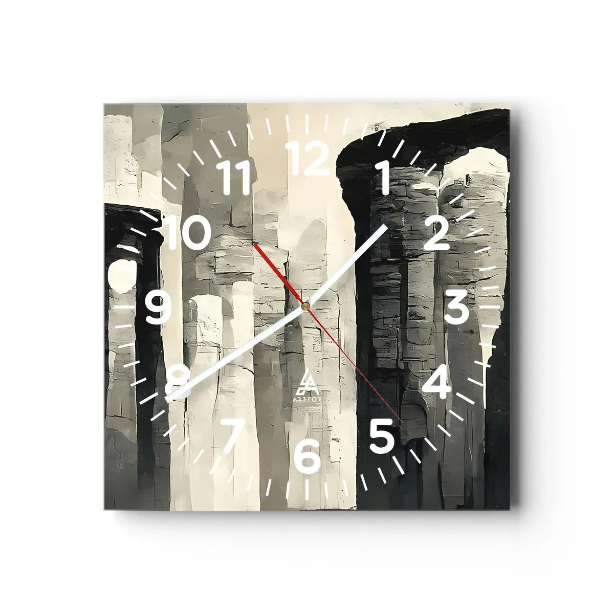 Relógio de parede - Relógio em vidro - A majestade da antiguidade - 40x40 cm