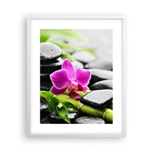 Pôster em moldura branca - Calmo equilíbrio - 40x50 cm