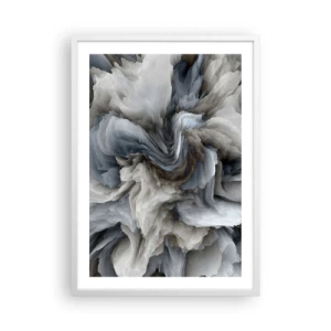 Pôster em moldura branca - Pedra e flor - 50x70 cm