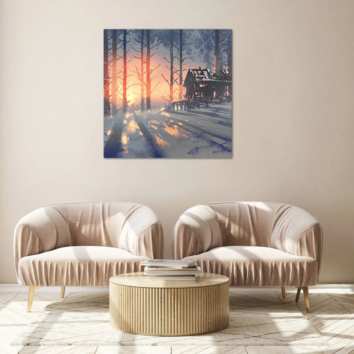 Quadro em vidro - Somente o sol espreita aqui - 30x30 cm