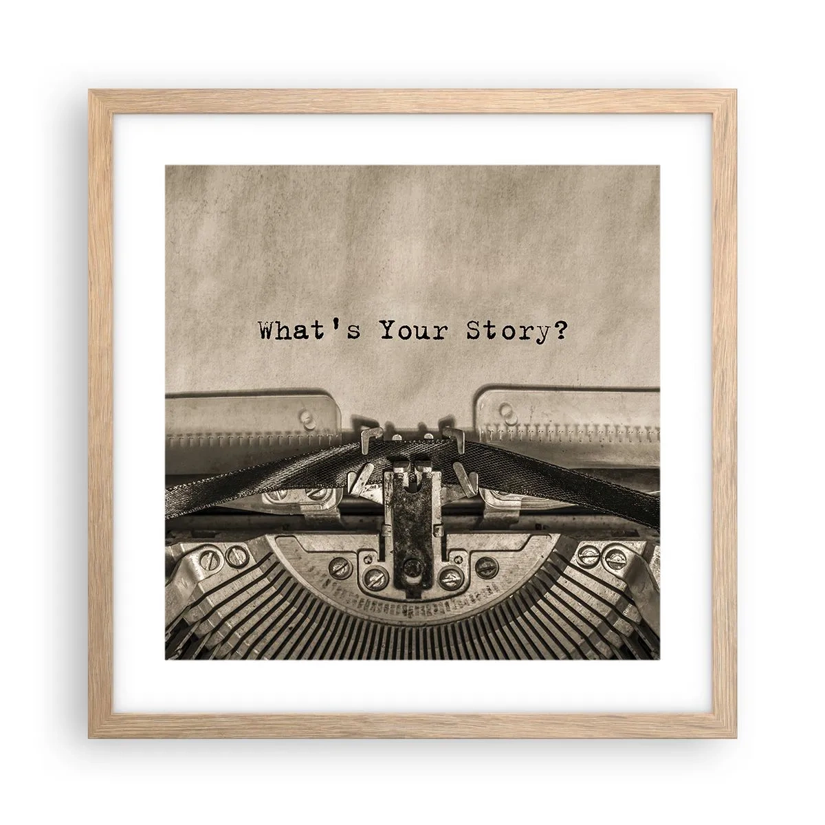 Pôster com moldura de carvalho claro - Conta-me - 40x40 cm