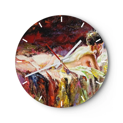 Relógio de parede - Relógio em vidro - Vênus pensativa - 40x40 cm