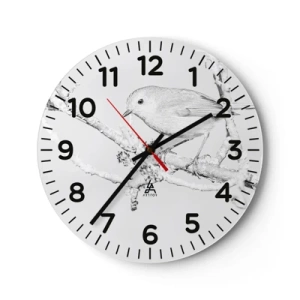 Relógio de parede - Relógio em vidro - Manhã de inverno - 40x40 cm