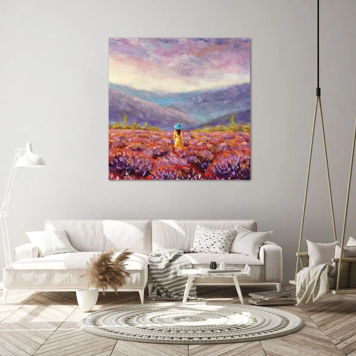 Quadro em tela - No mundo da lavanda - 40x40 cm