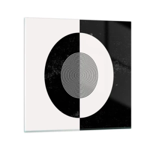 Quadro em vidro - Harmonia a preto e branco - 30x30 cm