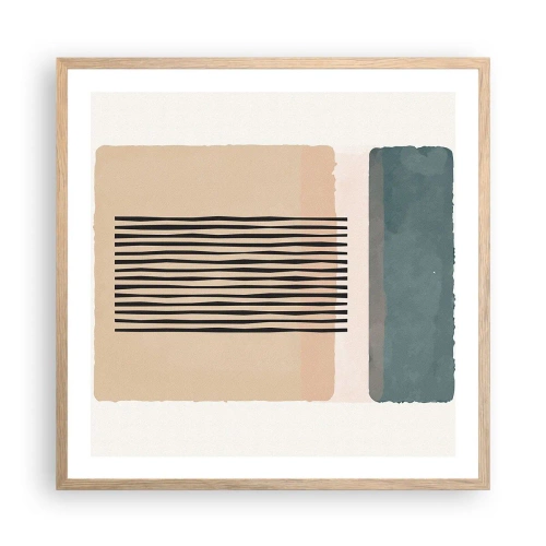 Pôster com moldura de carvalho claro - Está tudo bem - 60x60 cm