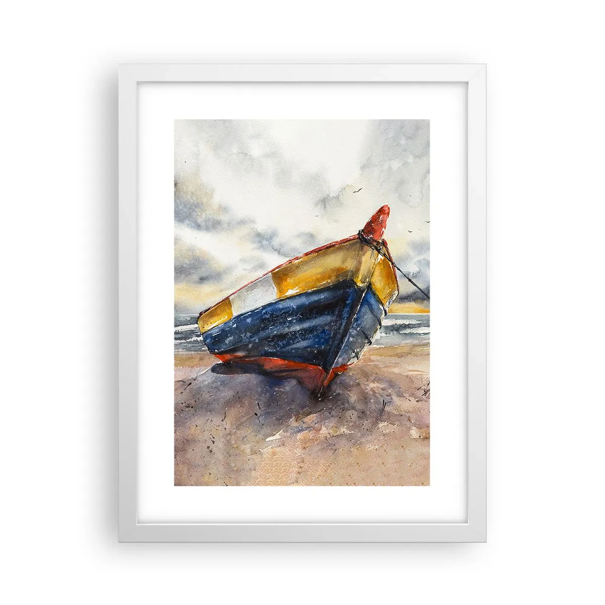 Pôster em moldura branca - Descanse na costa - 30x40 cm