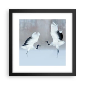 Pôster com moldura preta - Dança no nevoeiro - 30x30 cm