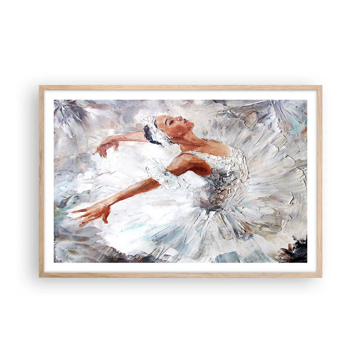 Pôster com moldura de carvalho claro - Delicado e leve como tule - 91x61 cm