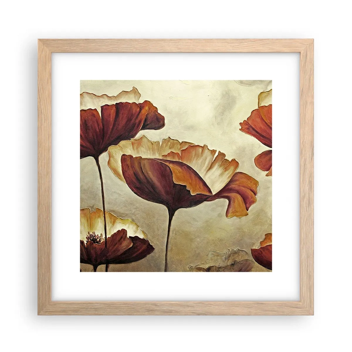 Pôster com moldura de carvalho claro - Prados e pradarias - 30x30 cm