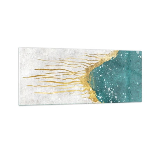 Quadro em vidro - Maré Dourada - 100x40 cm